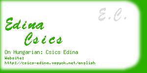 edina csics business card